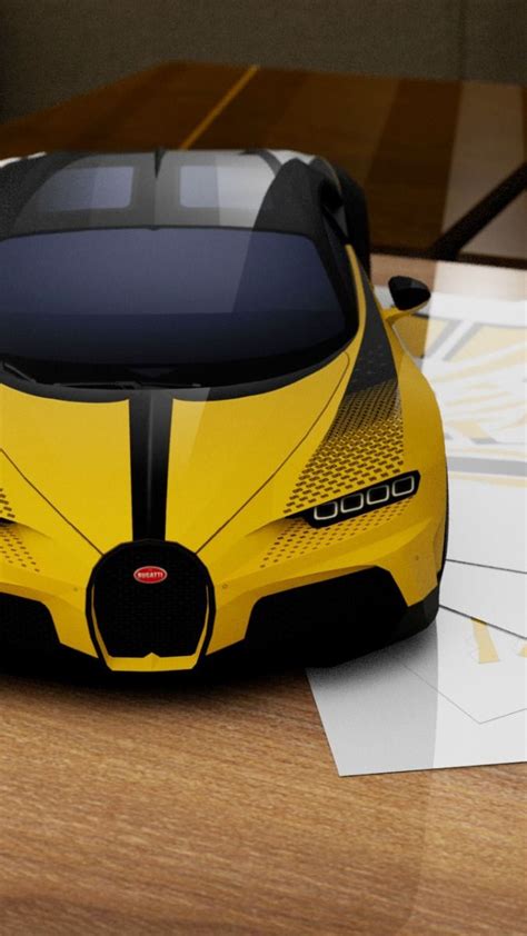 bugatti chiron type  super sport papercraft render