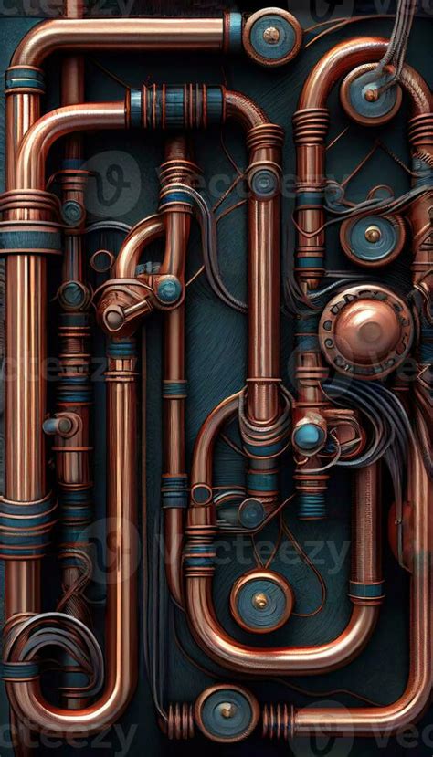 Steampunk Pipes Background Ai Generation 24346591 Stock Photo At Vecteezy