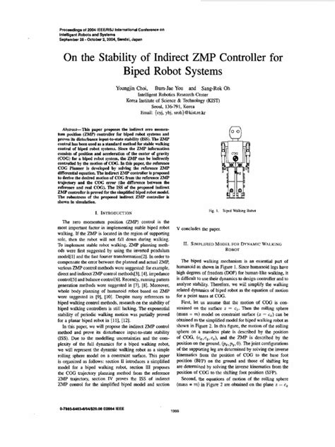 9 On The Stability Of Indirect Zmp Controller For Biped Robot System