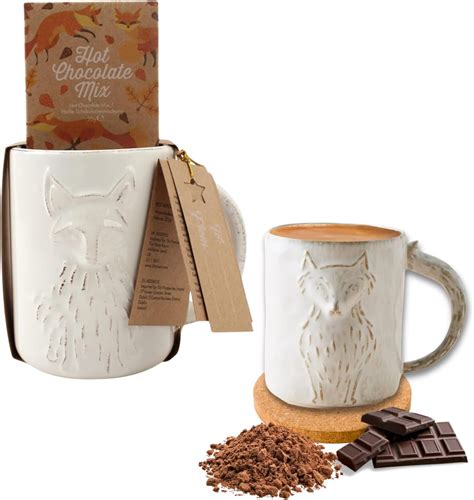 Hot Chocolate Mug Hot Chocolate Gift Set With Mug Hot Chocolate Mix Fox Design With