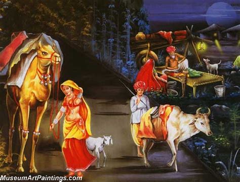 Indian Paintings Village Life