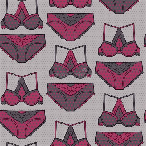 Padrão De Lingerie Vetorial Em Rosa E Cinzento Ilustração do Vetor Ilustração de cartoon