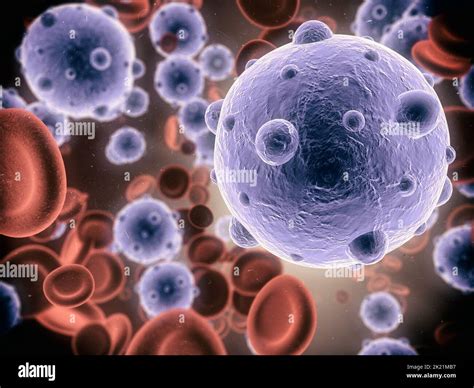 Immune System Under Fire Microscopic View Of A Virus Attacking Healthy