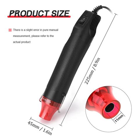 W Heat Gun Hand Hold Hot Air Heat Gun Blower V Plastic Shrink Tube Gun Gum Remover With On