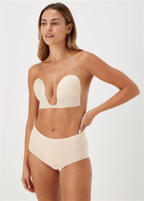 Nude U Plunge Stick On Strapless Bra Matalan
