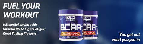 USN Power Punch BCAA Amino Acids Powder, Tangerine Flavour - 400g ...