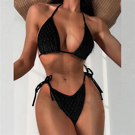 Gaecuw Bikini Beach Swimwear For Women Two Piece Set For Women Triangle Swimwear Top Sleeveless
