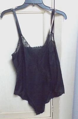 Movie Star Cami Teddy All In One Sexy Black Lingerie Lace Poly 36 Women Vtg 80s EBay