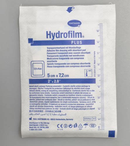 Hydrofilm plus - Пленочные повязки 5 х 7,2см с впитывающей подушечкой ...