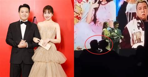 Khoảnh khắc hot nhất MXH lúc này Trường Giang Nhã Phương làm MC dưới khán đài Trấn Thành