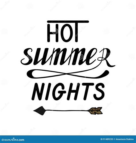 Hot Summer Nights Stock Vector Illustration Of Handwritten