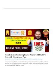 Fundamentals Of Digital Marketing Final Exam Answers Google Course Hero