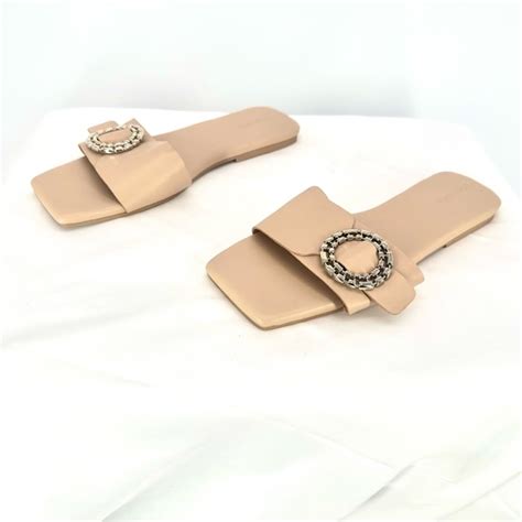 Open Edit Shoes Open Edit Womens 9 Nude Lely Flat Slides Sandals Nordstrom Poshmark