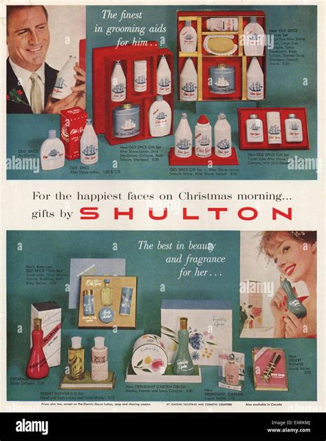 1950s Usa Old Spice Magazine Advert Stock Photo Alamy