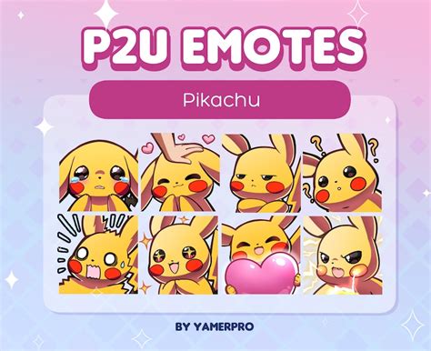 Cute Adorable Pikachu Emote Pack Memes Kawaii Stickers For Discord