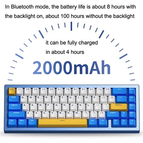 Ajazz Ac Keys Bluetooth Wireless Three Mode Hot Plug Rgb Mechanical Keyboard Blueberry