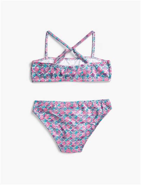 Mavi K Z Ocuk Bikini Tak M Parlak Ask L F Rf Rl Skg Bm Koton