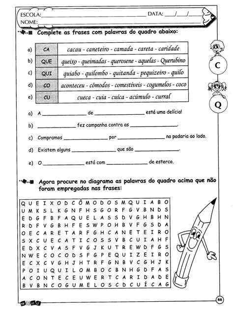 Atividades De L Ngua Portuguesa Para O Ano Espa O Educar