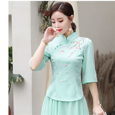 Jual Spring Summer 2021 New Chinese Style Cheongsam Top Dress Ethnic