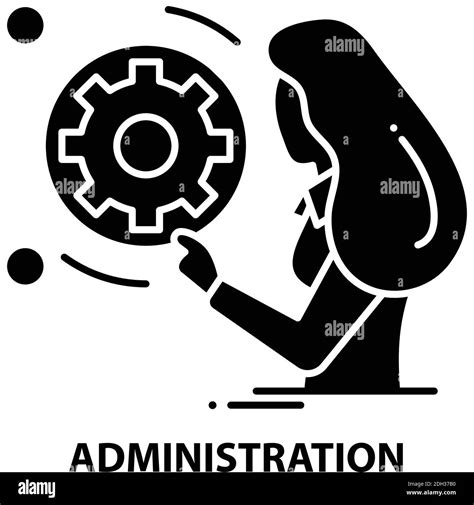 Icono De Administración Signo Vectorial Negro Con Trazos Editables