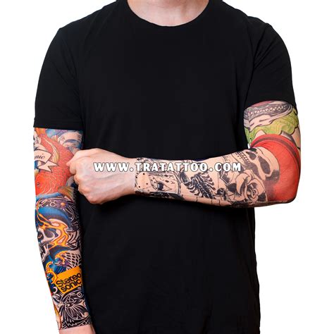 Тату рукав Череп с сердцем (длина 41см, 1шт в комплекте) (ID#681706563 ...