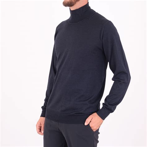 Paolo Pecora Milano extrafine stockinette knit turtleneck Blue Paolo ...