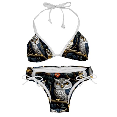 Owl Swimsuit Women Bikinis Detachable Sponge Adjustable Strap Bikini