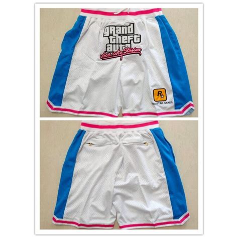 Auction 【2 สี】กางเกงขาสั้น Nba Rockstar Games สีดําสีขาวสําหรับผู้ชาย