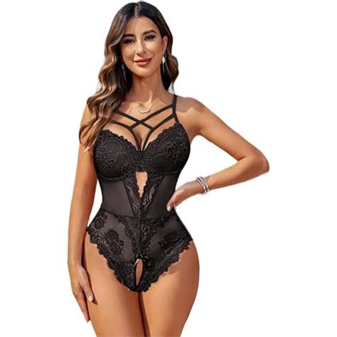 Body Femme Sexy Dentelle Florale Femmes Body En Dentelle Lingerie Sexy V Cou One Piece Babydoll