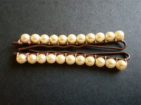 Light Yellow Glass Pearl Beaded Bobby Pins