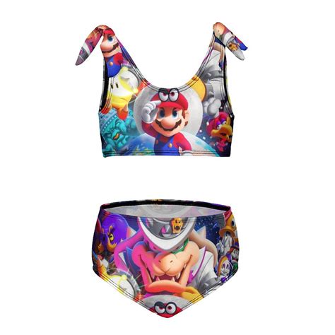 Super Mario Odyssey Kid S Swimwear Two Piece Swimsuit Summer Beach Vacation Girls Bikini Sets