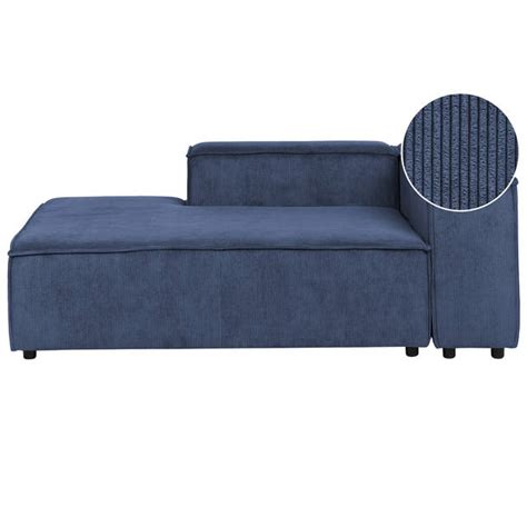 Beliani Aprica Chaise Longue Blauw Corduroy Blokker