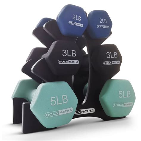 Holahatha Hex Hand Stand Dumbbell Set Lb Neoprene Weights W