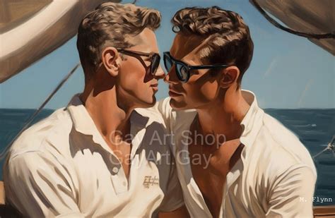 Sail Away Gays Film Noir Retro Gay Art Series Oil Painting Style Reproductions On Canvas