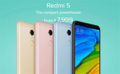 Xiaomi Redmi 5 launched in India for Rs 7,999: Specifications and Price
