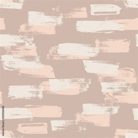Seamless Nude Vector Handmade Abstract Brush Strokes Background Ink Grunge Pattern Stock Vector