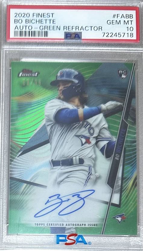 Bo Bichette 2020 Topps Finest AUTO Green Wave Refractor 99 RC Rookie