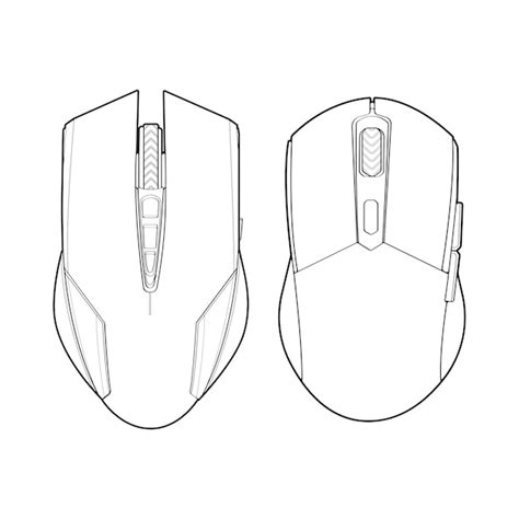 Premium Vector | Set of computer mouse outline drawing vector Computer ...