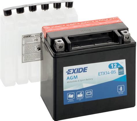 Motobaterie Exide Etx L Bs V Ah A Autobaterie Milo Mula