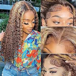 Amazon Chesma Honey Blonde 4 27 Ombre Lace Front Wig Human Hair 13x4 HD Highlight Deep