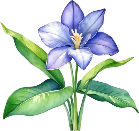 Premium PSD Watercolor Painting Of A Water Hyacinth Flower