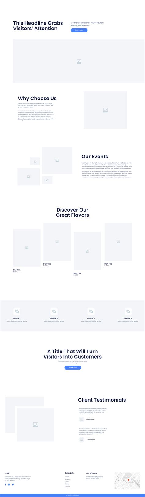Restaurant Wireframe Kit 1 Library