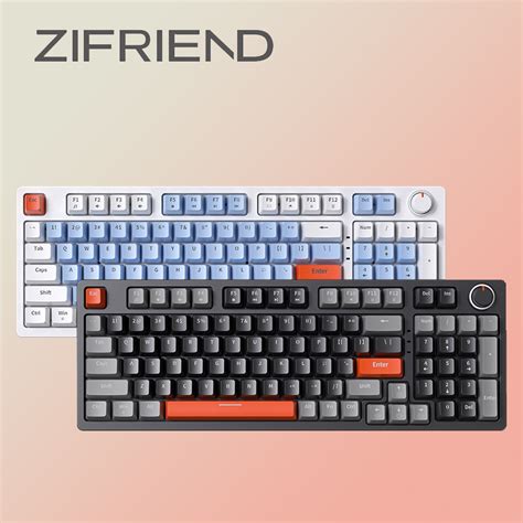 Zifriend Za Hot Swappable Mechanical Gaming Keyboard Wired Keys Color Backlit With Volume