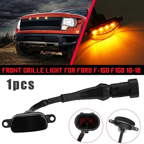 Amber Led Front Grille Grill Light Smoke Raptor Style For Ford F150
