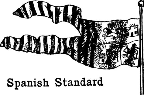 The Spanish Standard Flag, vintage illustration 16344912 Vector Art at ...