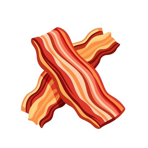 Vector del día nacional del bacon tres tiras de tocino frito y