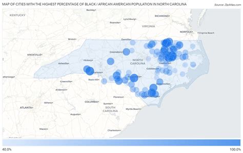 Percentage Of Black African American Population In North Carolina By