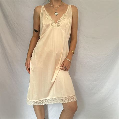 Gorgeous S Pink Vintage Lingerie Slip Dress Depop