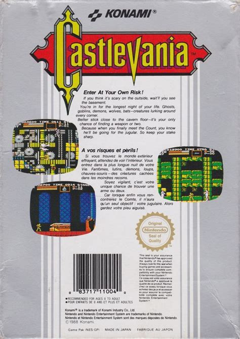 Castlevania 1986 Nes Box Cover Art Mobygames