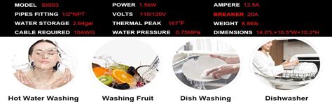 Electric Hot Water Heater V Small Compact Tank Storage Rv Tr Gallon Trailer Kw